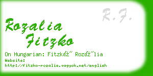 rozalia fitzko business card